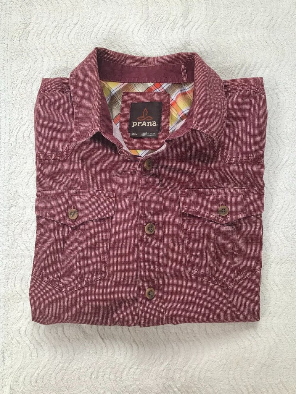 Prana Short-Sleeve Organic Cotton Shirt (Men's Small)